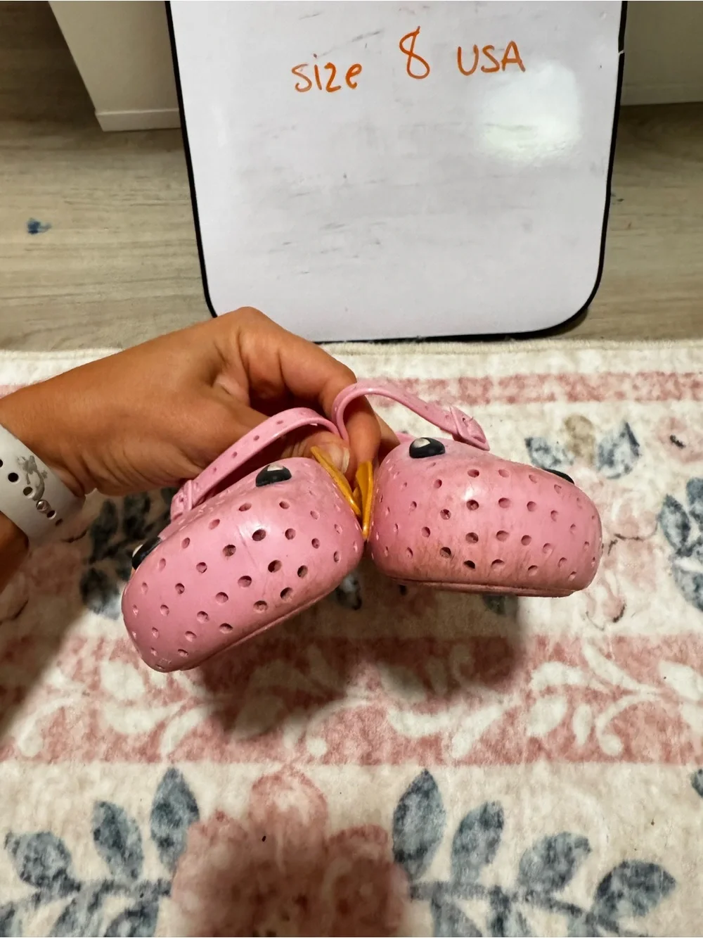 Mini Melissa Pink Jelly Mary Jane Sandals with Yellow Heel Accents